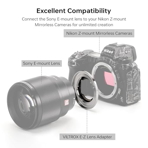 VILTROX E-Z Lens Adapter Auto Focus Adapter Compatible with Sony E-Mount Lens to Mirrorless Nikon Z-Mount Cameras Z5 Z50 Z6 Z6II Z7 Z7II Zfc - Image 2
