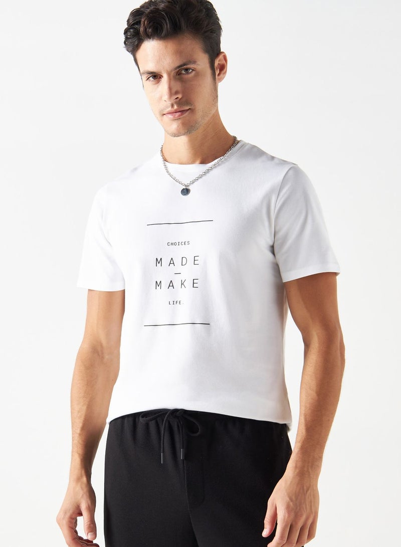 Slogan Crew Neck T-Shirt