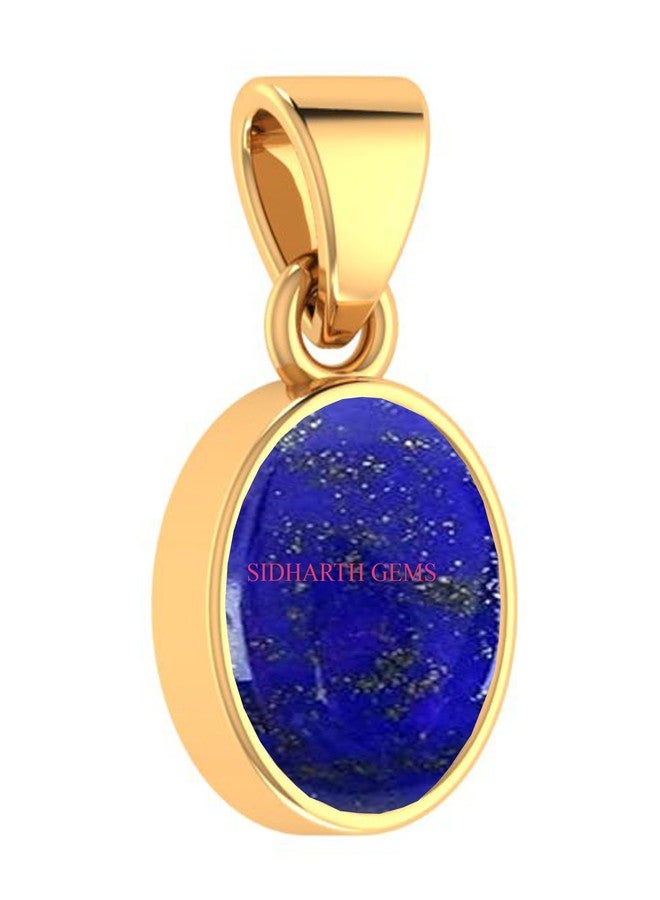 SIDHARTH GEMS 7.00 Ratti 6.00 Carat Natural Lapis Lazuli Gold Plated Pendant for Men & Women - Image 2