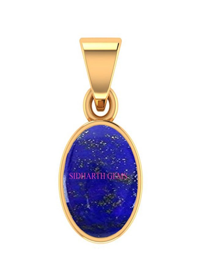 SIDHARTH GEMS 7.00 Ratti 6.00 Carat Natural Lapis Lazuli Gold Plated Pendant for Men & Women - Image 1