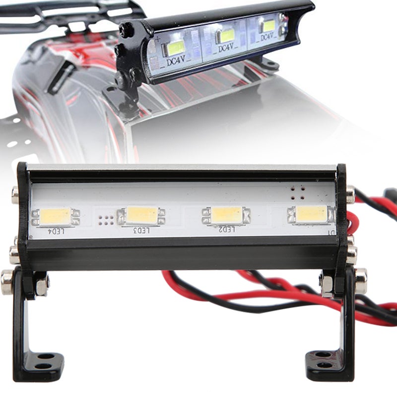 RC 4LED Super Bright Roof Lamp 55mm Light Bar for Traxxas 1/16 Teton 1/16 Summit 1/16 E Revo - Image 4