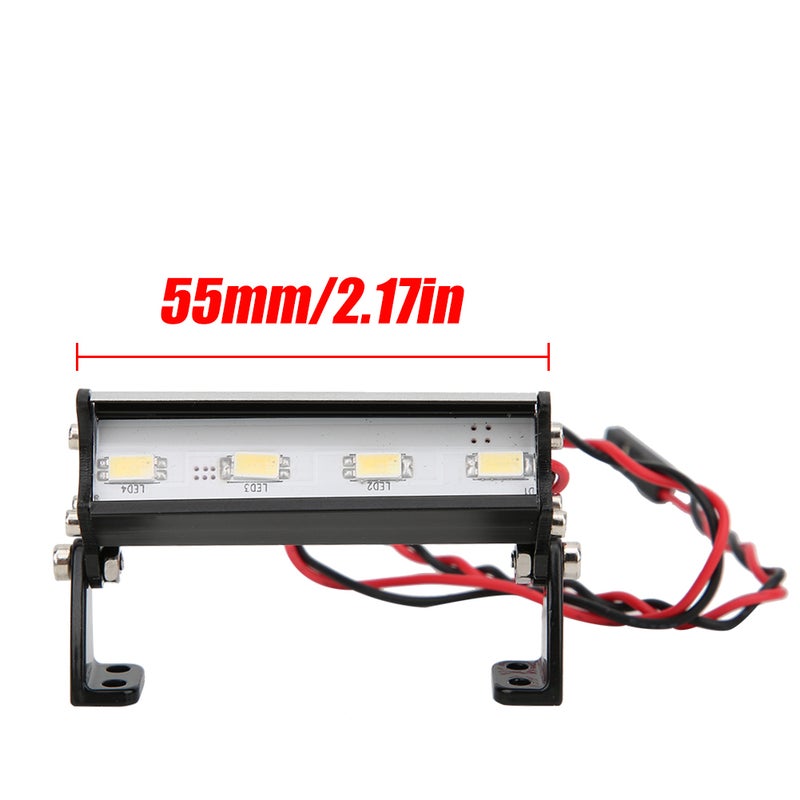 RC 4LED Super Bright Roof Lamp 55mm Light Bar for Traxxas 1/16 Teton 1/16 Summit 1/16 E Revo - Image 1