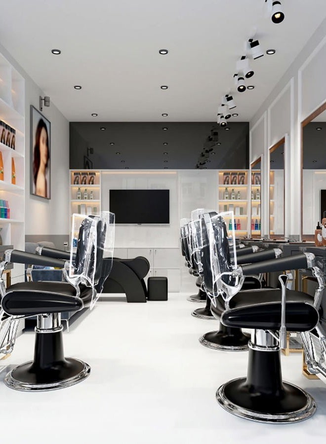 Oppaxf 5 Pieces Chair Back Cover Salon Chair Cover Plastic Clear Round Chair Back Cover Prevents Damage to Spa/Salon Chair, Hairdressing Chair Back Covers Fits Most Standard Salon Chairs, Office Chairs - Image 5
