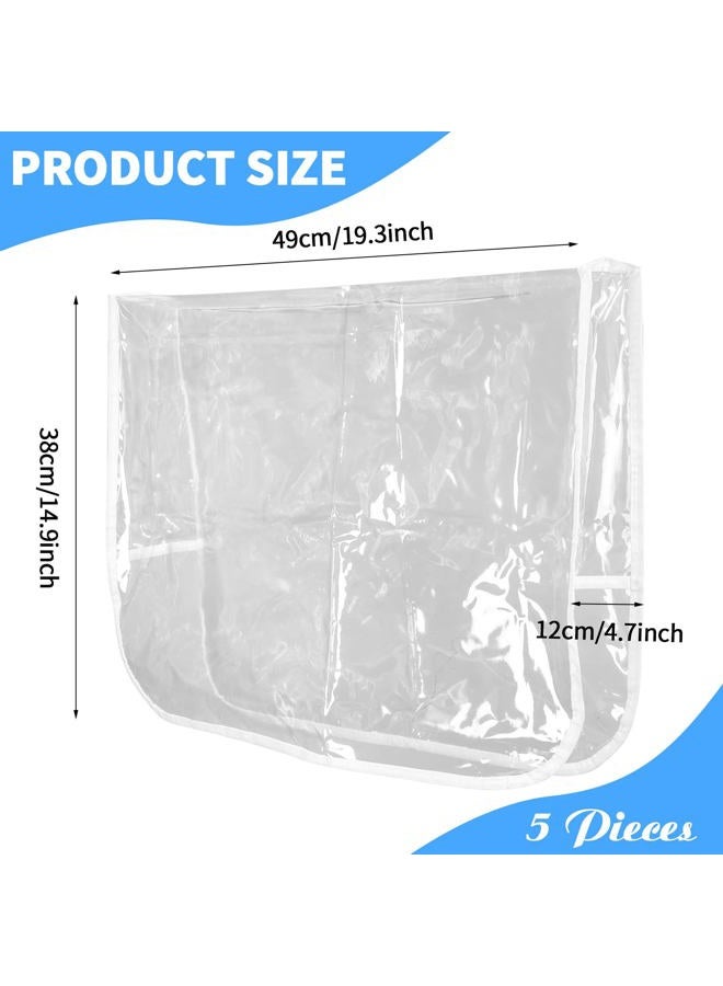 Oppaxf 5 Pieces Chair Back Cover Salon Chair Cover Plastic Clear Round Chair Back Cover Prevents Damage to Spa/Salon Chair, Hairdressing Chair Back Covers Fits Most Standard Salon Chairs, Office Chairs - Image 2