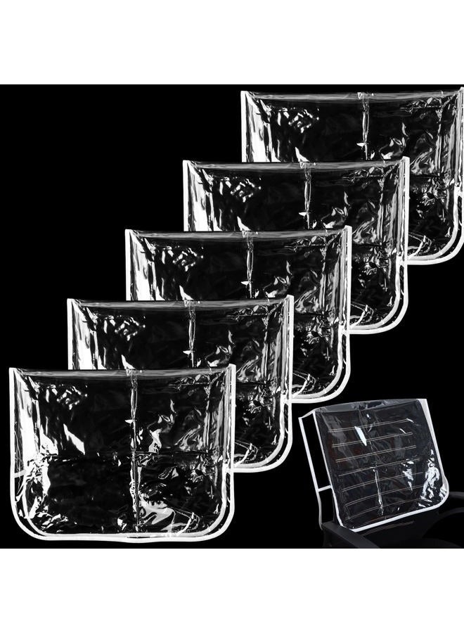 Oppaxf 5 Pieces Chair Back Cover Salon Chair Cover Plastic Clear Round Chair Back Cover Prevents Damage to Spa/Salon Chair, Hairdressing Chair Back Covers Fits Most Standard Salon Chairs, Office Chairs - Image 1