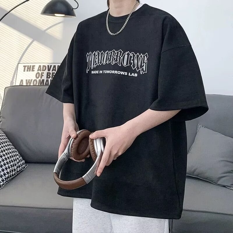 2025 New American Heavyweight Short-Sleeved T-Shirt Men's Summer High Street Suede Trendy Brand Casual Loose Top T-Shirt - Image 5