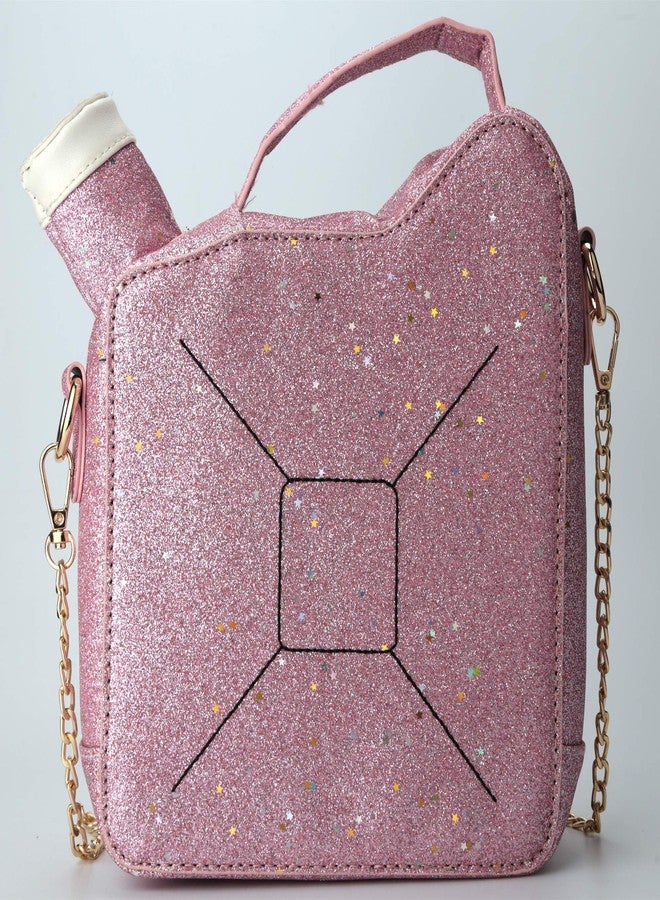 QiMing Gasoline Shoulder Handbag,Sequins PU CrossBody PursesTote Bag for Women(Pink) - Image 4