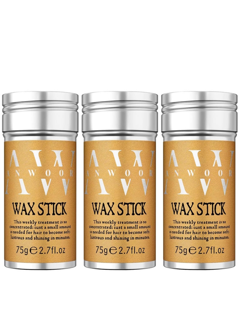 IKT 3Pcs Hair Wax Stick Set Strong and Long-Lasting Hold for Hair Non-Greasy Styling Hair Pomade Stick for Flyaways Edge Frizz Hair to Make Hair Look Neat and Tidy for Unisex  - Image 1