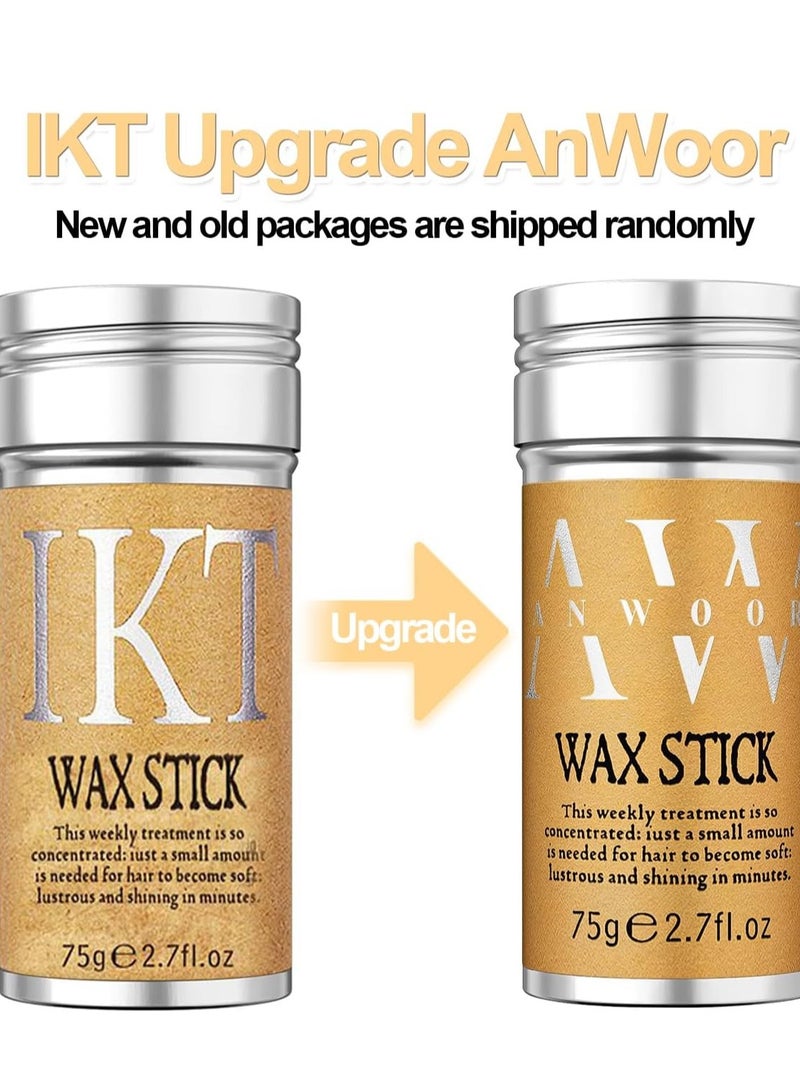 IKT 3Pcs Hair Wax Stick Set Strong and Long-Lasting Hold for Hair Non-Greasy Styling Hair Pomade Stick for Flyaways Edge Frizz Hair to Make Hair Look Neat and Tidy for Unisex  - Image 4