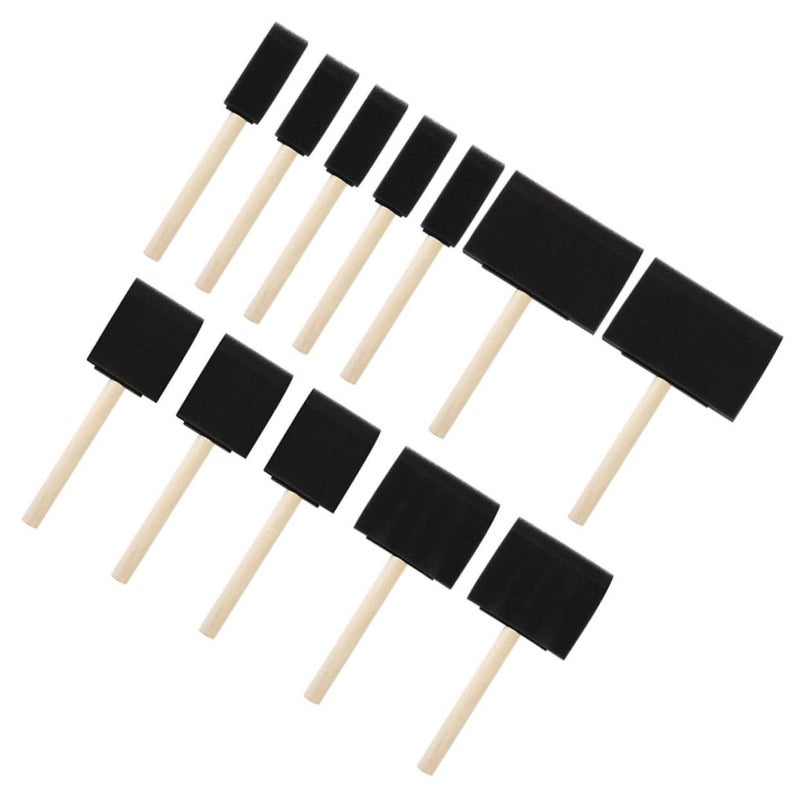 12 Pack Multi Color Sponge Paint Brushes For Kids Painting DIY Crafts - Image 2