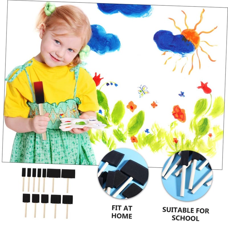12 Pack Multi Color Sponge Paint Brushes For Kids Painting DIY Crafts - Image 3