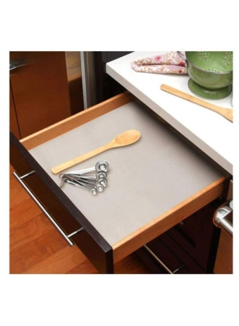 Bukela 2-Rolls Non-Slip Kitchen Liner Stain-Proof Shelf Liner For Drawers Roll PVC White(45cm*5m Each) - Image 3