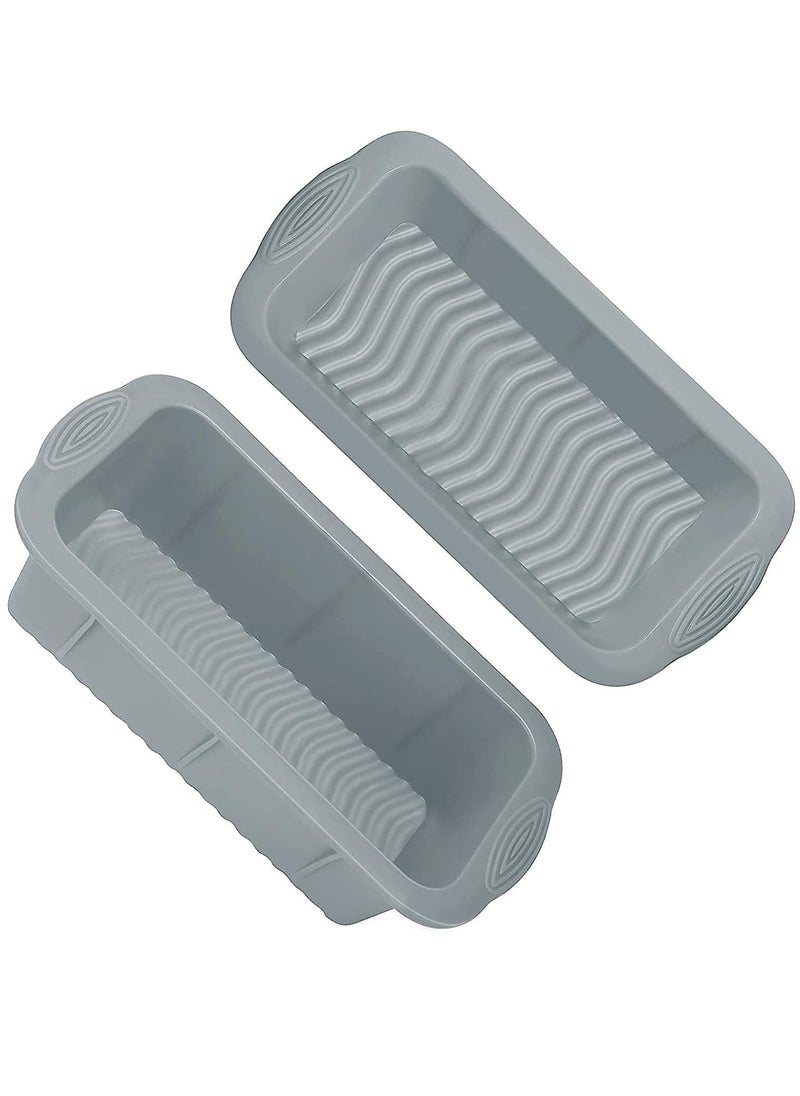 SYOSI Silicone Bread and Loaf Pans, Non-Stick Silicone Bread Pan, Premium Food Grade Silicone Loaf Pan, Silicone Bakeware Cake Moulds for Baking Cake, Bread, Brownies, Meatloaf (Gray)  - Image 1