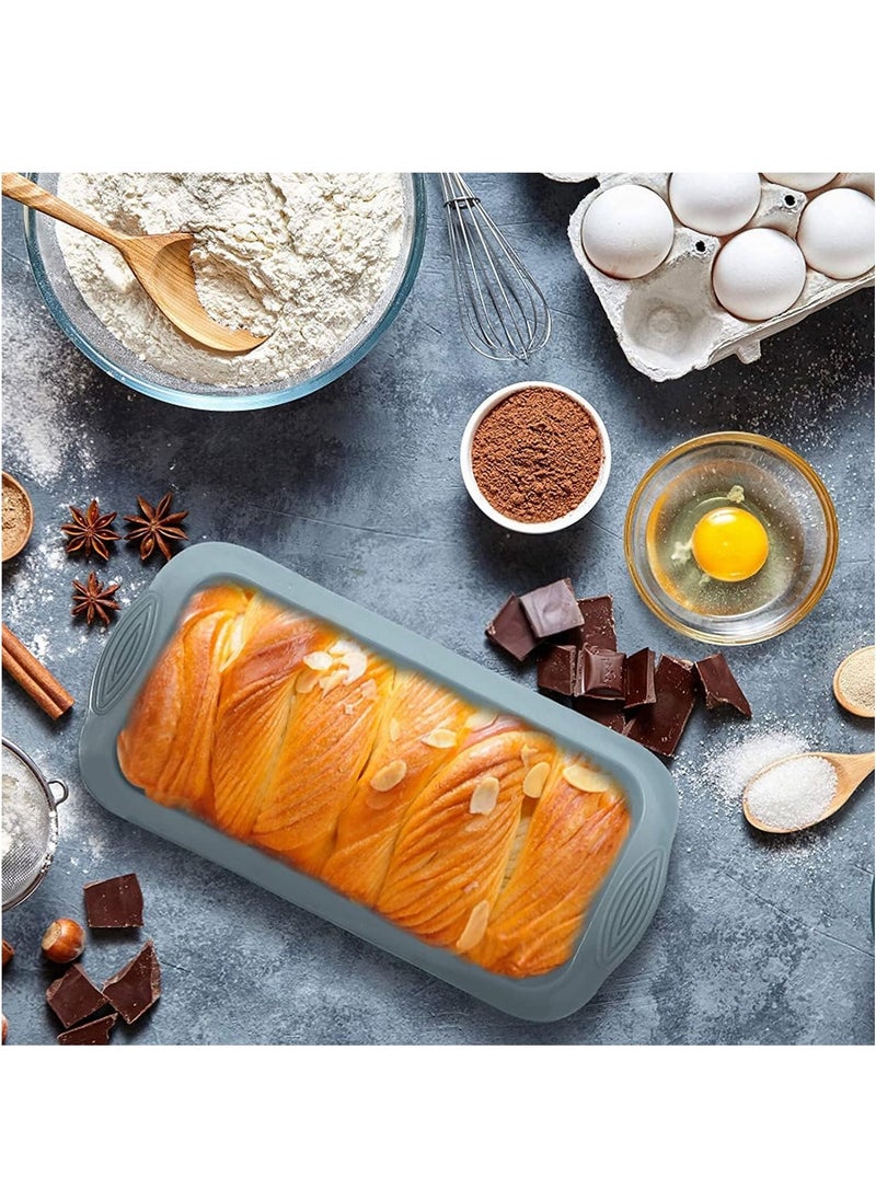 SYOSI Silicone Bread and Loaf Pans, Non-Stick Silicone Bread Pan, Premium Food Grade Silicone Loaf Pan, Silicone Bakeware Cake Moulds for Baking Cake, Bread, Brownies, Meatloaf (Gray)  - Image 2