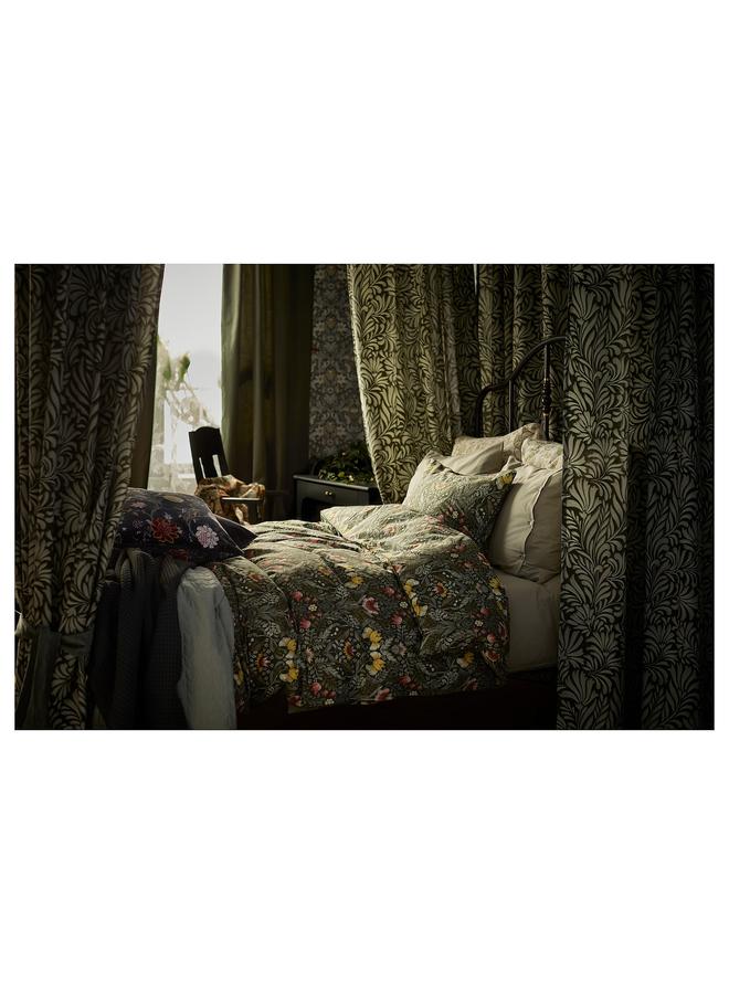 erorex Duvet cover and pillowcase, dark green/multicolour, 150x200/50x80 cm - Image 5