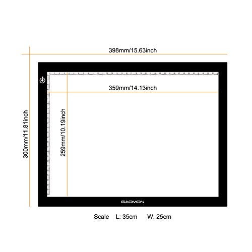 GAOMON B4 Size LED Light Box 5 Millimeters Ultrathin Light Pad USB Art Tracing Board for Sketch Copy and Handwork - GB4 - Image 5
