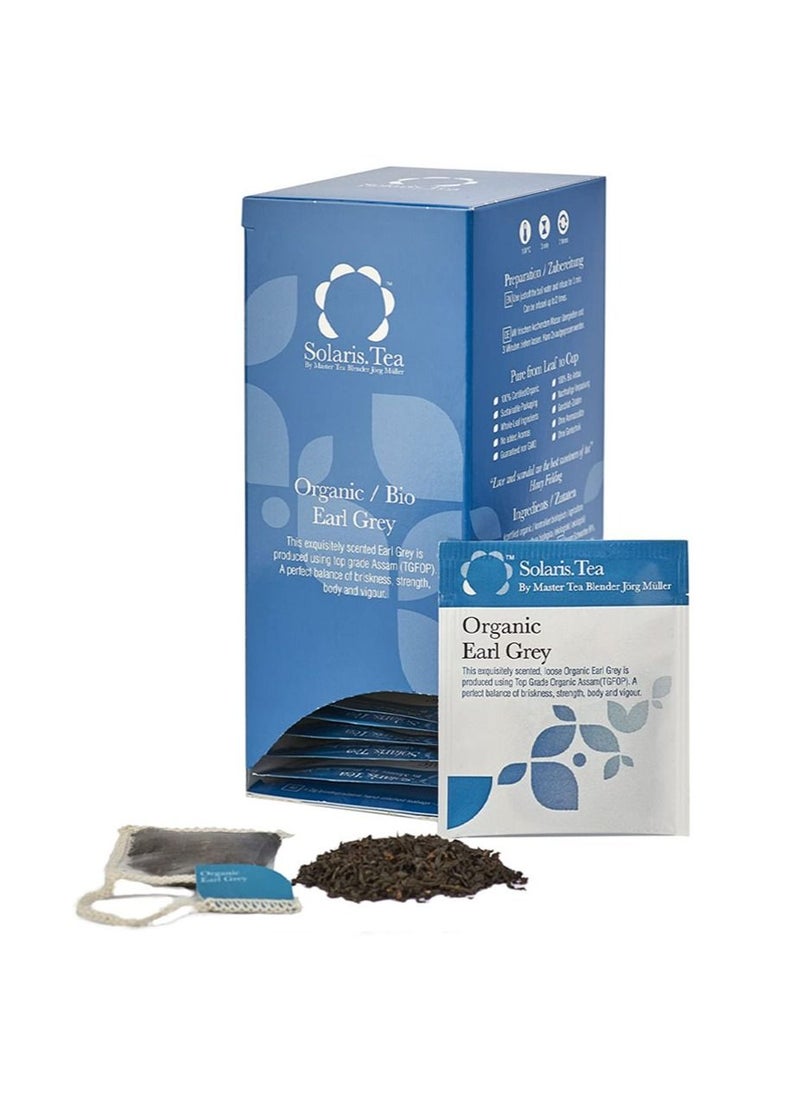 Solaris.Tea - Organic Earl Grey Tea, Whole Leaf Stitched Silken Teabags x 40 - Image 1