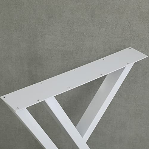 DECORILA DECORILA DIY Furniture Legs Dining Table Coffee Table Metal Table Legs Heavy Duty Desk Legs for Office Desk Tables desktops Kitchen Tables Counter Tops White Pack of 2 Z Shape Leg White  - Image 3