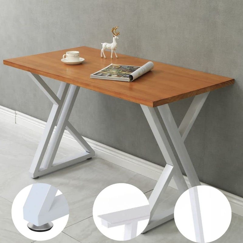 DECORILA DECORILA DIY Furniture Legs Dining Table Coffee Table Metal Table Legs Heavy Duty Desk Legs for Office Desk Tables desktops Kitchen Tables Counter Tops White Pack of 2 Z Shape Leg White  - Image 5