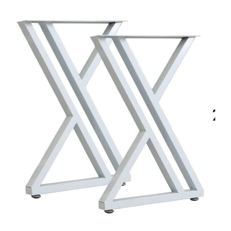 DECORILA DECORILA DIY Furniture Legs Dining Table Coffee Table Metal Table Legs Heavy Duty Desk Legs for Office Desk Tables desktops Kitchen Tables Counter Tops White Pack of 2 Z Shape Leg White  - Image 2
