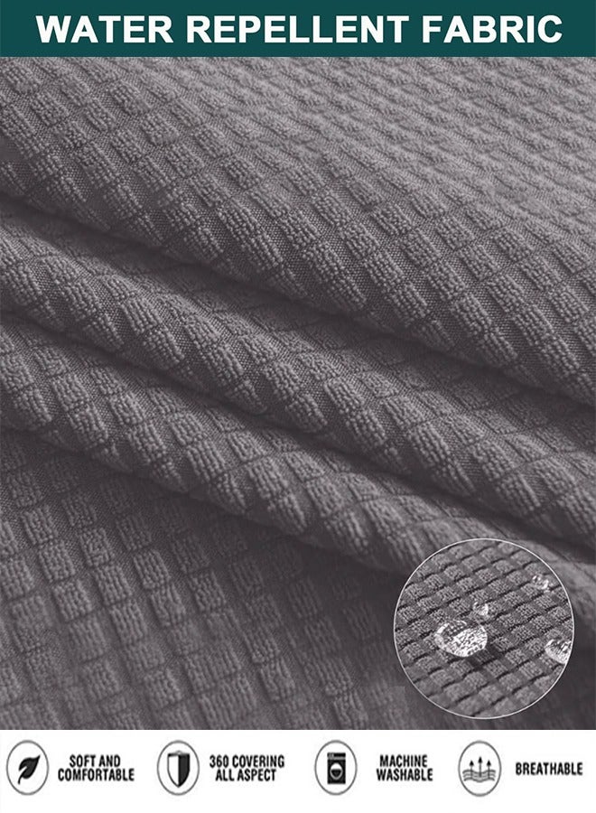 Arabest sofa cover 3 seater corn fluff super elastic waterproof and wrinkle resistant full wrap Couch Slipcover exquisite and delicate non-slip flexible jacquard Sofa Slipcover dark gray 190-230CM - Image 3