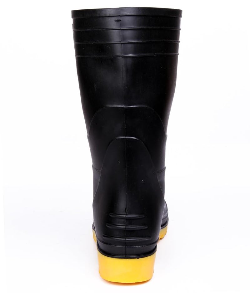 Hillson Welcome Gumboot | Waterproof, Anti-Skid, Comfortable Sole, Black & Yellow, Protection against Oil, Acid, Chemicals | Size 08 INDIA/UK - Image 2
