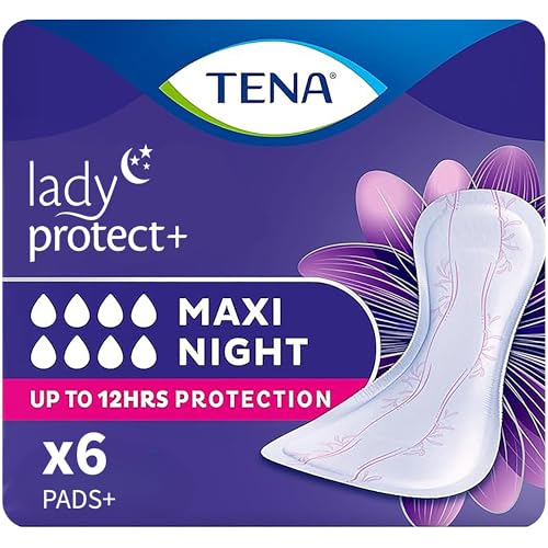 TENA Lady Maxi Night-time Bladder Control Pad for Heavy, Unexpected Urine Leaks | 6 Pcs | Postpartum or Post-surgery Pad | Upto 12 hrs Dryness | 39.4 Cm Long | World's Leading Incontinence Brand - Image 1