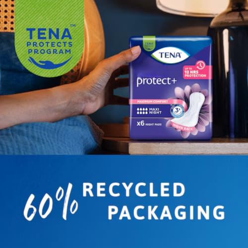 TENA Lady Maxi Night-time Bladder Control Pad for Heavy, Unexpected Urine Leaks | 6 Pcs | Postpartum or Post-surgery Pad | Upto 12 hrs Dryness | 39.4 Cm Long | World's Leading Incontinence Brand - Image 4