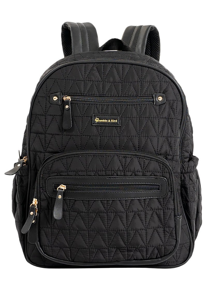 Bumble & Bird Bumble & Bird - Nylon Diaper Backpack Set - 4pcs - Black  - Image 3