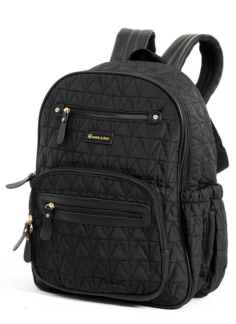 Bumble & Bird Bumble & Bird - Nylon Diaper Backpack Set - 4pcs - Black  - Image 4