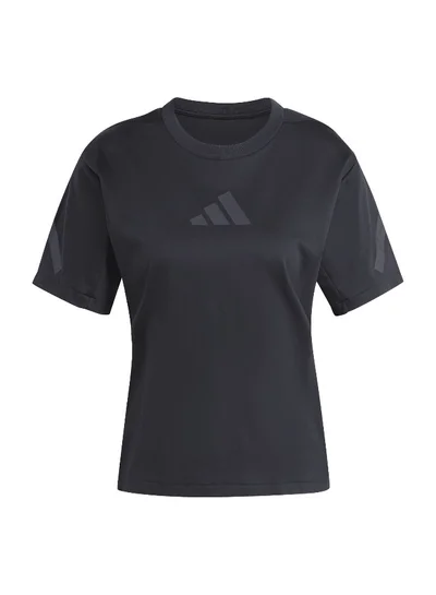 Adidas W Z.N.E. Tee Black Training T-Shirts For Women 2XS