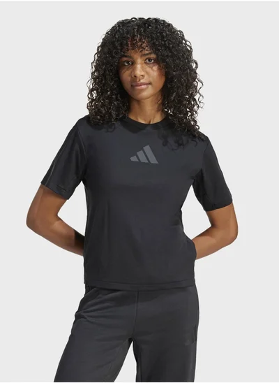 adidas تيشيرت تدريب أسود للنساء