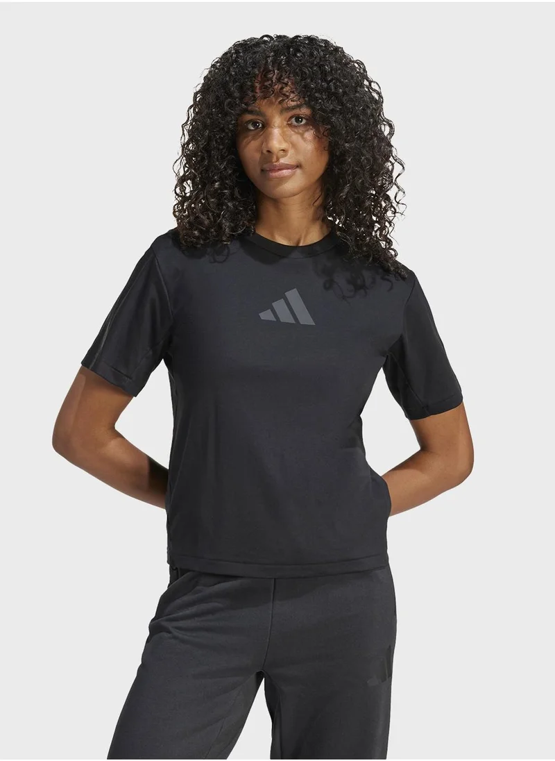adidas تيشيرت تدريب أسود للنساء