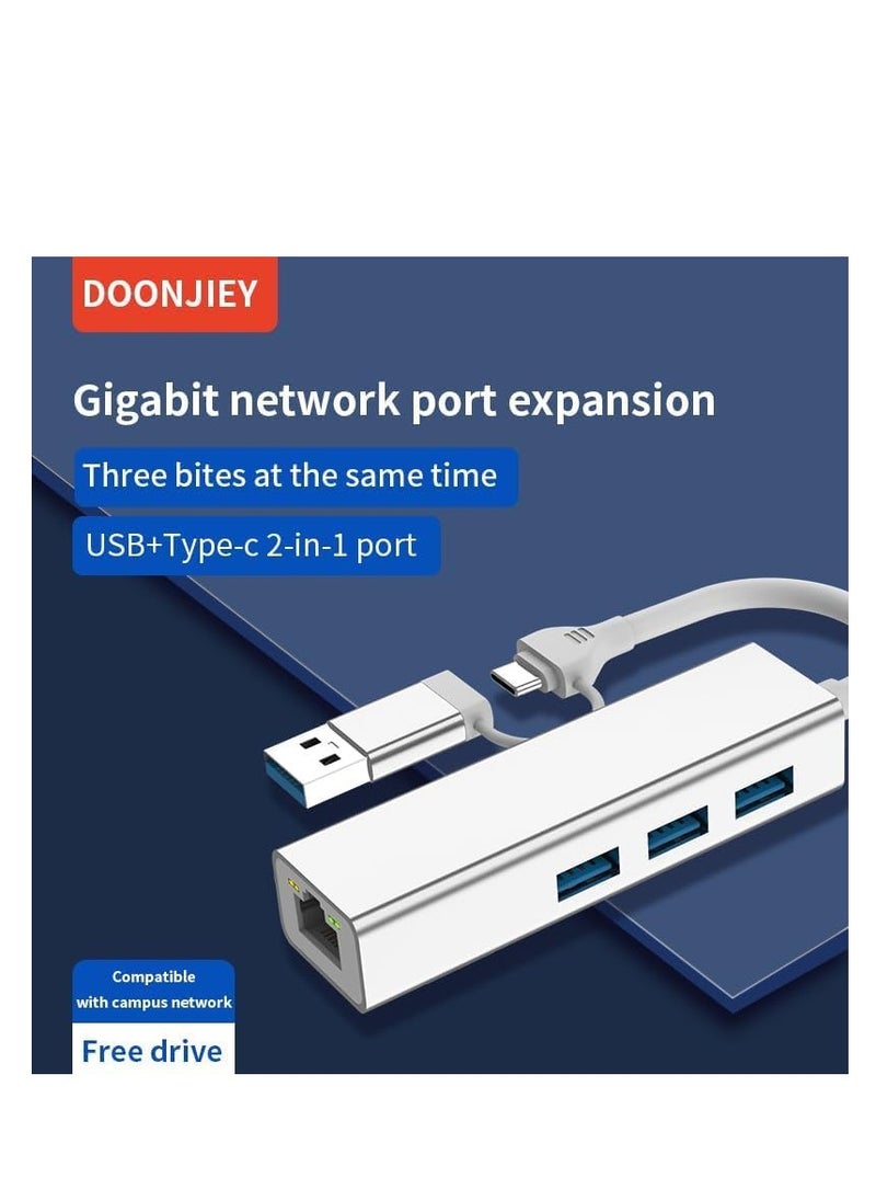 ماركة غير محددة منفذ USB+Type C 2 في 1 إلى LAN (Gigabit) + موزع USB C إلى HDMI، 3*قارئ بطاقات USB 3.0 SD/TF، ​​متوافق مع أجهزة الكمبيوتر المحمولة USB C وأجهزة أخرى من النوع C  - Image 5