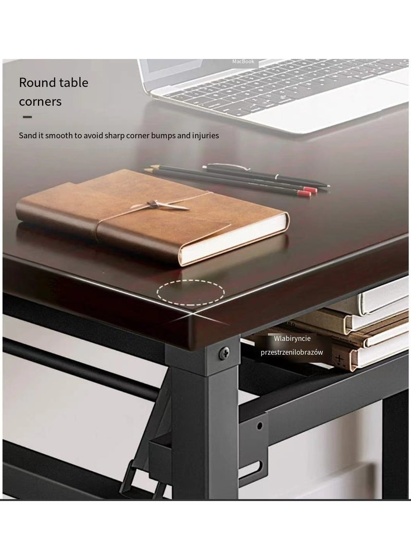 Home Time New high-quality black walnut folding table 100x50x75cm - Image 2