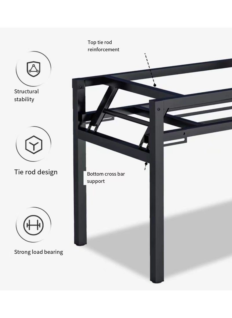 Home Time New high-quality black walnut folding table 100x50x75cm - Image 5