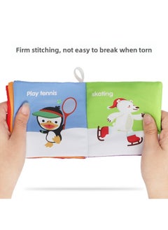 Generic Baby Ringing Paper Early Education Cloth Book Tear Not To Rot Cloth Book With Ringing Paper Washing Not To Fade Cloth Book Gift Box Inspiration-Color:Cloth Book (single 4 Pages)  - Image 3