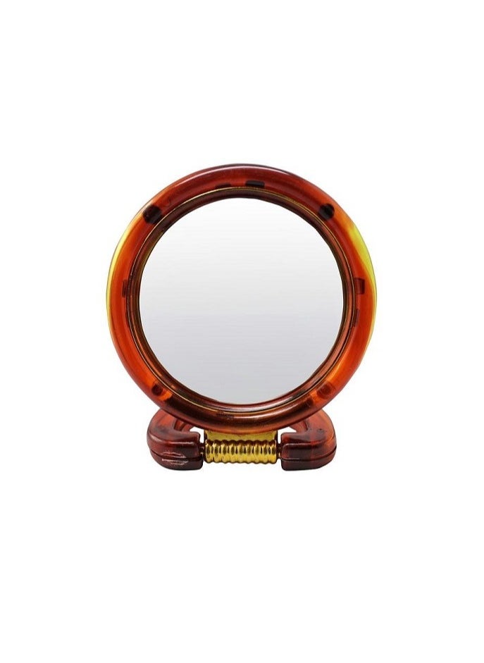 Generic Round Tabletop Makeup Mirror - Both Sides for Bathroom - Dressing Table - Double Faced - Natural View - 5X Magnifying Vision (10 * 8cm)  - Image 4