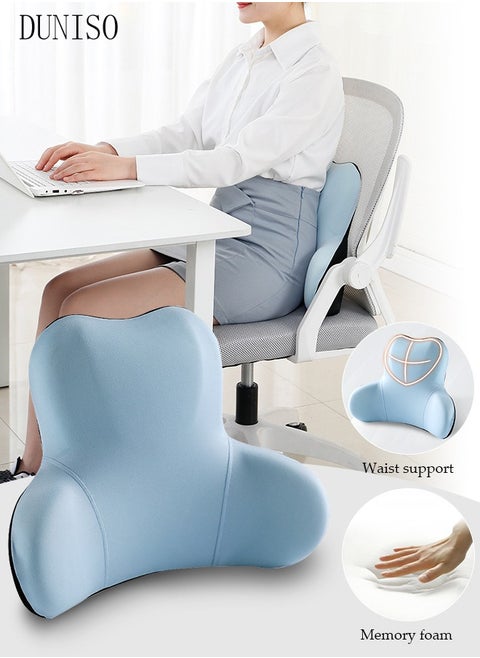 Lumbar Support Pillow for Office Car Back Support Pillow with Memory Foam Pad Back Cushion for Back Pain Relief Improve Posture Cushion
