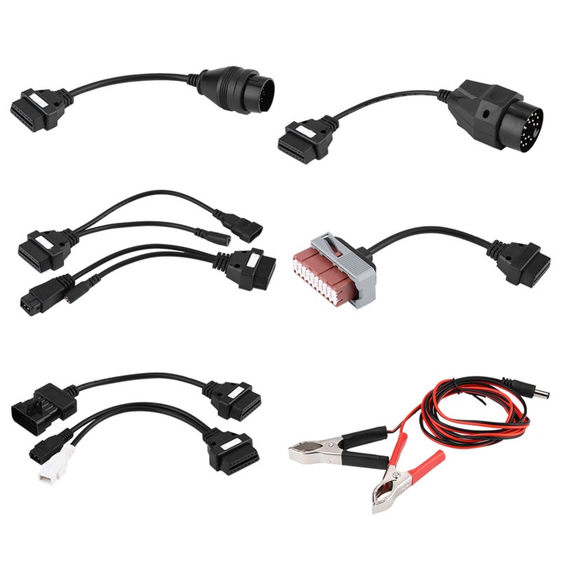 كابلات واجهة OBD2 - مجموعة محولات تشخيص السيارات المكونة من 8 قطع - كابلات تشخيص محمولة ومتينة - مقاومة للتآكل ومقاومة للاهتراء - أداة للسيارات المتوافقة مع OBD2 - Image 1