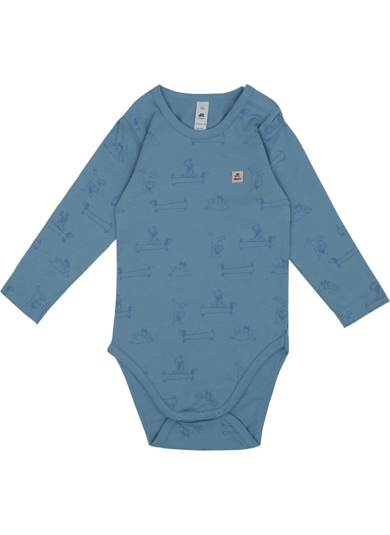 Jrmori Mr.j & Ms.r Printed Long Sleeve Bodysuit with Shoulder Snaps