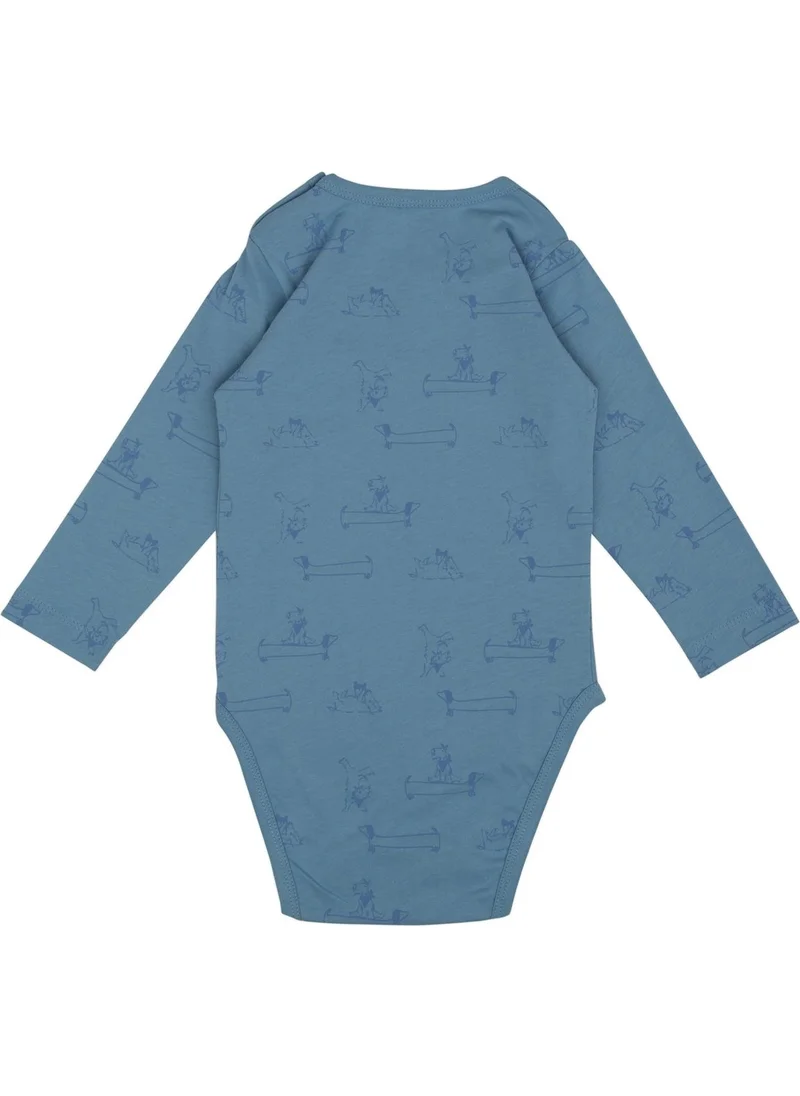 Jrmori Mr.j & Ms.r Printed Long Sleeve Bodysuit with Shoulder Snaps