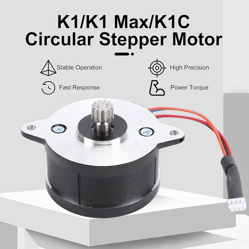 Circular Stepper Motor, 1.8 Step Angle 2 Phase 12 Teeth Gear Motor, Low Noise Stable Rotation with Stainless Steel Housing, Ideal for K1, K1C, Ender 3 V3 3D Printer Extruders - Image 4