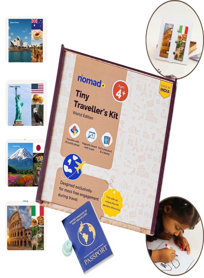 نومادو  لعبة تركيب الصور المغناطيسية من نومادو للأطفال من عمر 4 سنوات فما فوق | لوحة رسم، جواز سفر وطابع لعب | ألعاب ذاكرة | علم الخرائط | لعبة مواهب | وجهات عالمية، حيوانات وطنية، وأطعمة شهيرة - Image 2