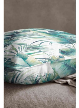 Cango Home Velvet Babyface Green Tropical Leaf Patterned Throw Pillow Pillow Case - CGH002  - Image 2