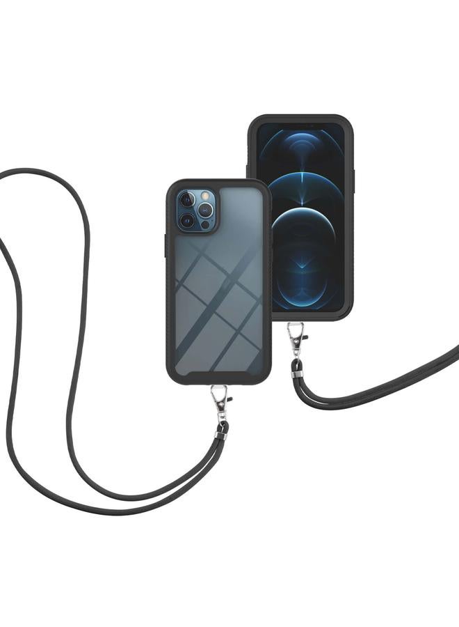 Zaboon Case For iPhone 11 Pro Max Starry Sky Solid Color Series Shockproof PC + TPU Protective Case with Neck Strap - Image 2