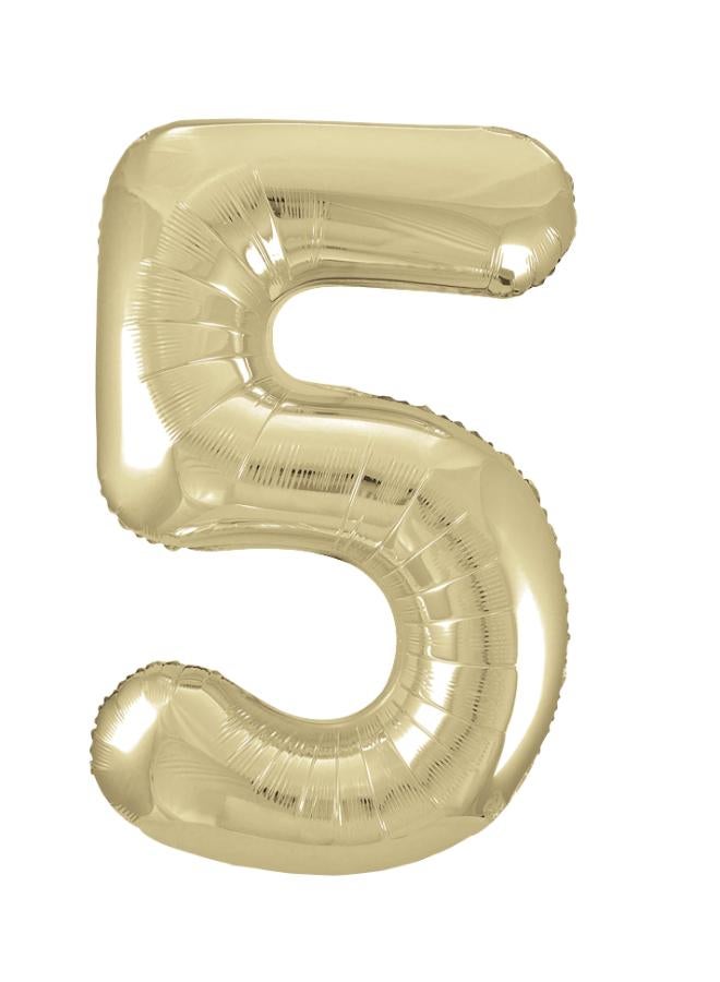 Unique 34" Gold Foil Number 5 Balloon - Image 2