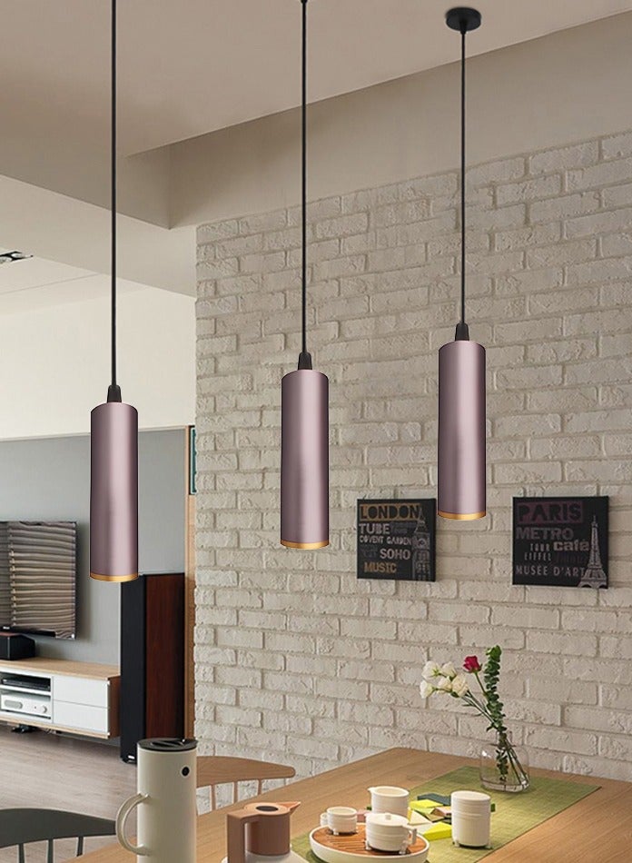 Vmax Modern Pendant Light Ceiling Lamp, 3000K Warm White, Hanging LED Tube Light, Chandelier Spot Light, for Kitchen, Bedroom, Living Room – White/Brown (Coffee, 40W 7 * 22.8mm, Warm White) - Image 2