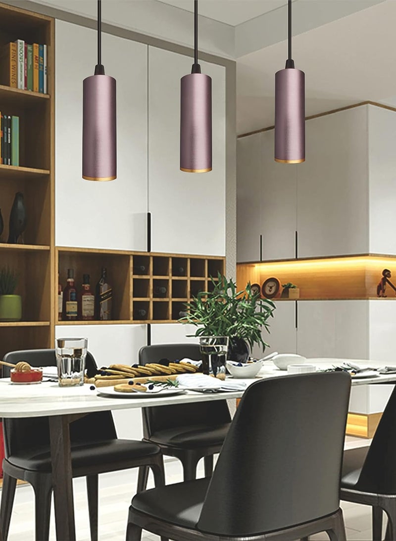 Vmax Modern Pendant Light Ceiling Lamp, 3000K Warm White, Hanging LED Tube Light, Chandelier Spot Light, for Kitchen, Bedroom, Living Room – White/Brown (Coffee, 40W 7 * 22.8mm, Warm White) - Image 4