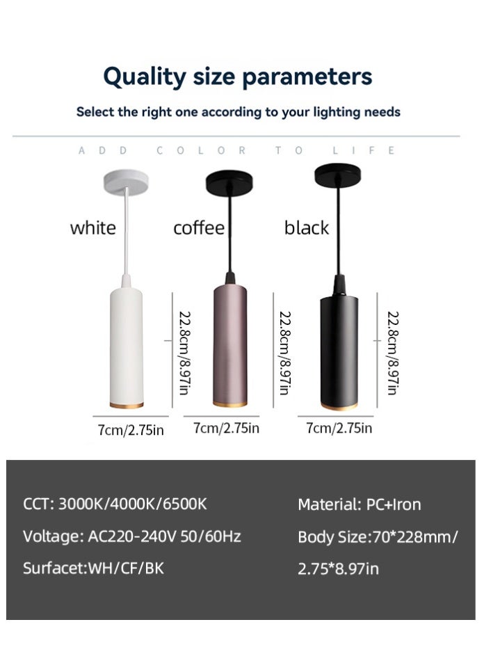 Vmax Modern Pendant Light Ceiling Lamp, 3000K Warm White, Hanging LED Tube Light, Chandelier Spot Light, for Kitchen, Bedroom, Living Room – White/Brown (Coffee, 40W 7 * 22.8mm, Warm White) - Image 5